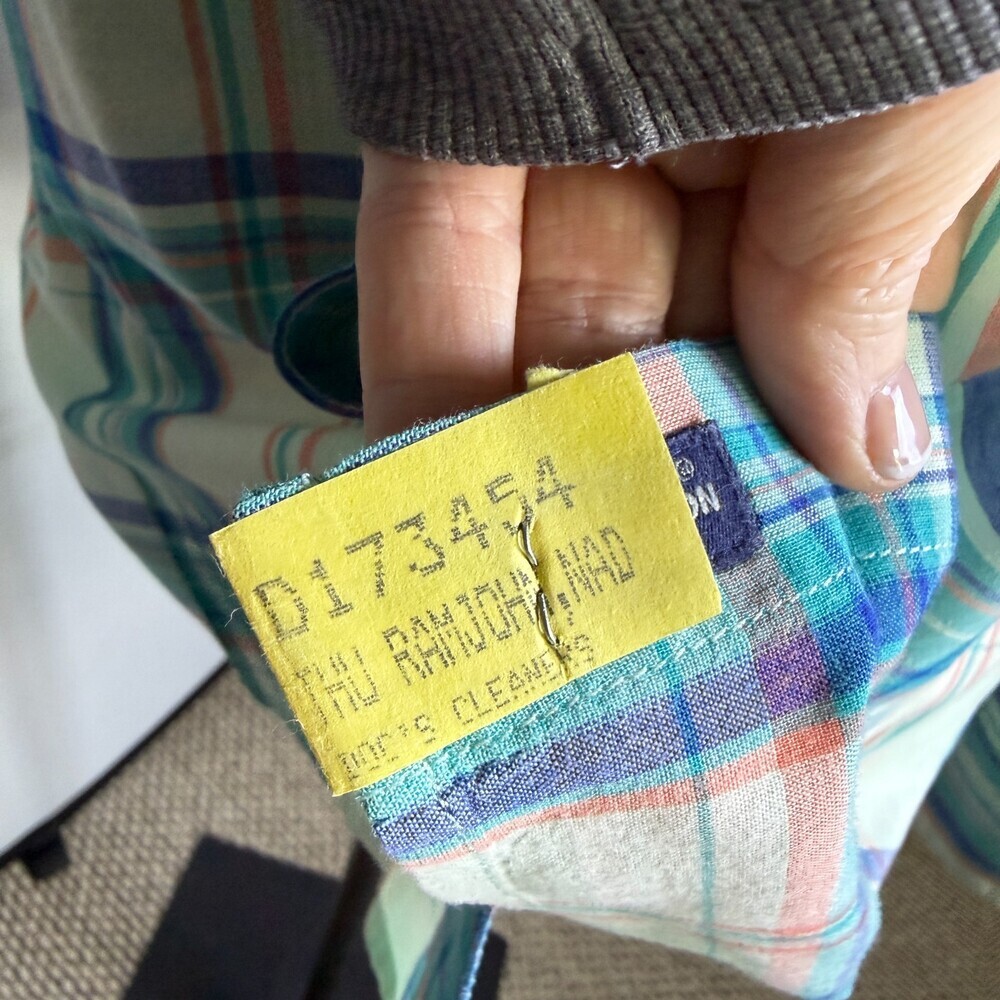 The North Face Button Up Blouse Women's Sz XL Blue Green Plaid Roll Tab Sleeves - Picture 11 of 15